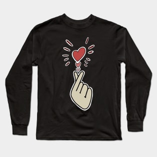 Finger Heart Kpop Songalag Hateu Long Sleeve T-Shirt